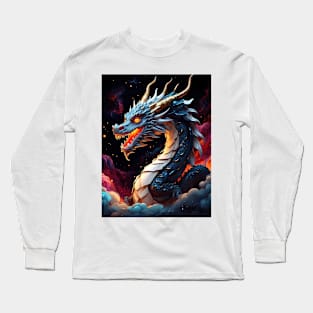 Chinese Dragon Gliding In Space Long Sleeve T-Shirt